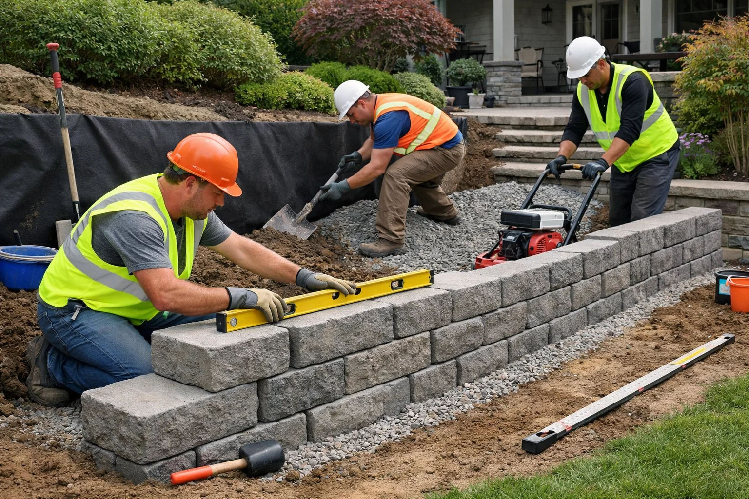 Retaining Wall Installation